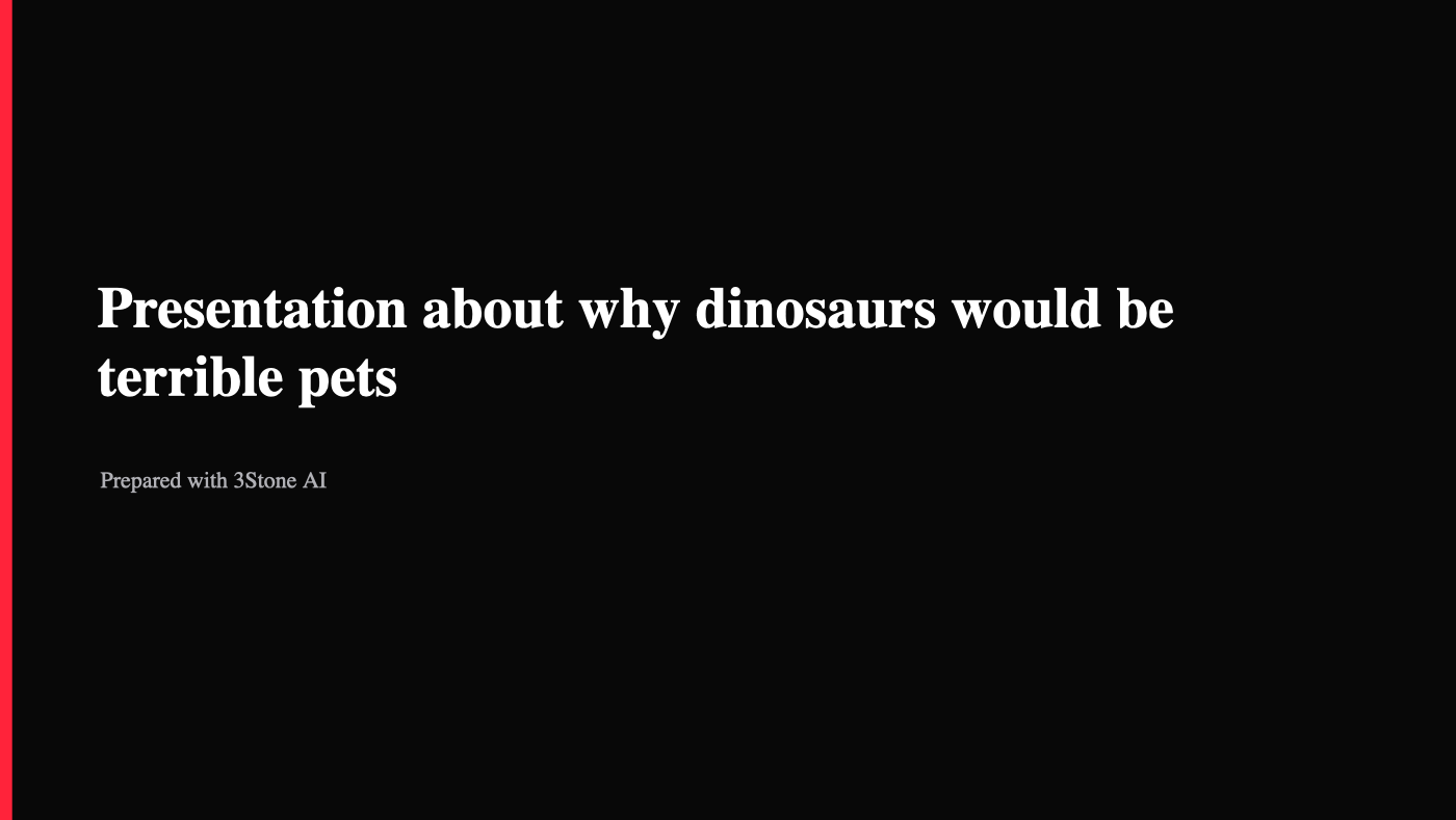 A real editable dinosaur pets PowerPoint created by 3Stone